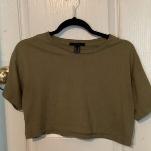 Forever 21 Khaki Crop Top